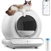 LeadGoods Lettiera elettrica per gatti autopulente, 65 l, grande cassetta automatica per gatti, entrata bassa con controllo APP, cassetta di controllo della sabbia rimovibile