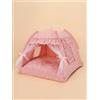 Generic Casa per interni e gatti con tenda per gatti, portatile, per interni ed esterni, cuccia pieghevole per conigli o piccoli animali e pali per tenda (hua, M)