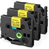 Oozmas TZe-631 12mm 0.47 Nastro Compatibile con Brother P-Touch 12mm Giallo Laminato, TZe631 Compatibile con Brother P-Touch H107B H110 1830 D400 D600, confezione da 3