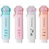 Geluode 4 gomme da cancellare retrattili a forma di zampa di gatto, simpatiche gomme per bambini, gomma push-pull per studenti che scrivono ufficio scuola