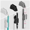 Freewindo Portapenne adesivo per organizer da scrivania, confezione da 6 portapenne in silicone per appunti, porta pennarelli adesivi per accessori da scrivania, forniture per ufficio (2 nero, 2 bianco, 2