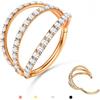 BodyBonita Triplo/Doppio Piercing Naso Anello - 316L Acciaio Chirurgico Septum Piercing Clicker 16G/18G/20G Cz Conch Jewellery Cartilagine Nostril Orecchino Helix Rook Trago Oro/Nero/Argento/Oro Rosa