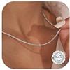 CASSIECA Collana Argento 925 Donna Catenina Argento Sterling Senza Pendente Catena Coda di Volpe per Donne Uomo Larghezza:1,5 mm Lunghezza:61cm