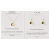 Philip Jones Set di collana e orecchini pendenti con pietra portafortuna di novembre (topazio) creati con cristalli Zircondia®