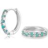 SILBERTALE Orecchini a cerchio in argento Sterling 925 con opale bianco/blu/verde, piccoli orecchini a cerchio senza nichel 6/8/10 mm, 8mm inner diameter