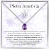 Bramart Collana Pietra Ametista Regali per lei Idea Regalo per Ragazza Argento Oro Natale Compleanno Collane Figlia Mamma Sorella - Cofanetto con DEDICA incluso (Pietra Ametista arg)