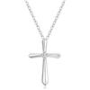 GAVU Collana da Donna Argento con Ciondolo Croce Punto Luce, Collana Argento 925 da Donna con Diamante di Zirconia Cubica, Regalo Cresima e Comunione