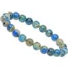 ELEDORO Bracciale in vera perla K2, azzurro, con perle di pietra preziosa da 8 mm, gioiello fatto a mano, Eine Grösse, Vero azzurrite K2 non trattato dal Pakistan, K2 azzurrite