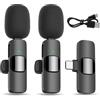 Alles Gute Microfono Wireless Androide (Tipo c) Mini Microfono Lavalier Doppio Microphone per YouTube/Live Stream/Vlog/Intervista/Videoregistrazione/Podcast, con Costruito in Chip di Riduzione del Rumore