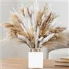 Yiomxhi 95 Pezzi Pampas Decorativi Naturale, Bouquet Fiori Secchi, Erba Essiccati Grano per Rustico Boho Tavola Casa Matrimoni Decorazioni Invernali