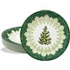 BFB Piatti di carta Natalizie 18cm Albero di Natale Bianco 50 pezzi Piatti usa e getta, Set di Piatti da dessert monouso per feste