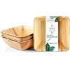 wisefood Wiseware - Piatto fondo in foglia di palma, 25 pezzi di piatti fondi, forma quadrata, profondità 10 x 10 cm, stoviglie biodegradabili in foglia di palma compostabili