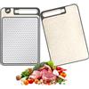 ECBEITF 2-in-1 Tagliere Bifacciale 37 x 25 cm, Multifunzione Tagliere da Cucina Acciaio Inox 304 Antiscivolo con Raccoglisucchi e Affilacoltelli Integrato, per Carne, Verdura, Frutta