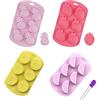 Naisfei 4 stampi 3D frutta, mini ananas, fragola, arancia, mirtillo, gelso, candela silicone gelatina fondente sapone torte cupcake contagocce