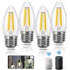 Aigostar Lampadine Smart WiFi E27 Alexa Lampadine Vintage C35 4.5W Edison Lampadina WiFi Dimmerabile 2700K-6500K, Controllo Remoto tramite APP, Compatibile Con Alexa, Google Home, Trasparente 4 pezzi