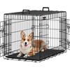 Feandrea Gabbia per Cani Pieghevole, con 2 Porte, Vassoio Rimovibile, 92,5 x 57,5 x 64 cm, L, Nero PPD36H