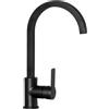 SCHOCK | Miscelatore Aquacube Monocomando con Canna Alta Squadrata Curvata, Colore Nero Assoluto, h330