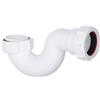 PlumbEZ Shallow P Trap - Sifone per vasca da bagno/doccia, 40 mm, con uscita universale, sifone per vasca da bagno poco profondo bianco e soluzione per tubi di scarico del bagno