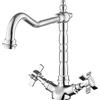 JASSFERRY Stile Vintage Monoblocco Lavello Da Cucina Miscelatore Girevole Beccuccio Flessibile Tradizionale Francese Classico Cromo Lucido