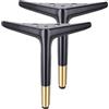 ETOPARS Sostituzione dei piedi del triangolo del metallo delle gambe della mobilia per Cabinet Dresser Sofa Chair Workbench,Pack di 2(Nero dorato,18cm)