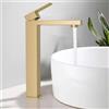 BuntHaus Rubinetto da Bagno Dorato, BuntHaus Rubinetto Lavabo Alto, Miscelatore Lavabo da Appoggio, Miscelatore Lavabo per Acqua Calda e Fredda Regolabile, Rubinetteria in Acciaio Inossidabile (Oro spazzolato)