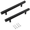 SYDARSYN 2 pezzi Nere Maniglie Armadio Acciaio Inossidabile T Barra Maniglie Maniglie per Mobili Cucina Cassetti Moderne Porte Maniglie 224mm