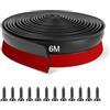 Flintronic Guarnizione Soglia Porta Garage, Guarnizione Basculante Garage, Insonorizzato, Impermeabile, Antivento, Anti-insetto per Mantenere Pulito e Asciutto, Gomma Taglio Facile - 6M*Nero