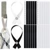 Your Day Mate Appendini senza cucitura per tessuti, 24 pz, 180 x 12 mm, in Bianco e Nero, con chiusura a bottone, appendini per strofinacci, asciugamani da bagno, stoffe, decorazioni, accessori per il campeggio