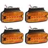 Yuanjoy 4 Fari Laterali LED Arancioni 12/24V ECE R91 SM1 Supporto IP65 | ECE R91 SM1 R10 6 LED SMD 2835 per unità 18LM 120° cavi rosso nero 4 viti inox per faro 4 supporti per Camper