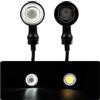 DREAMIZER LED Frecce Moto, CNC Indicatore 12V Universale per Scooter, Ambra & Bianca Luce Compatibile con Harley Honda Kawasaki Suzuki Triumph Yamaha, 2 Pezzi
