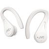 JVC HA-EC25T, Auricolari sportivi senza fili, leggeri e compatti, batteria a lunga durata (fino a 30 ore), suono con controller magnetico al neodimio, resistenza all'acqua (IPX5), Bianco
