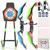 Niest Set di 2 frecce e arco per bambini con luci a LED, set di tiro con l'arco con 10 frecce con ventose, tasca freccia e bersaglio verticale per ragazzi e ragazze dai 3 ai 12 anni
