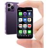 BLKE Max Mini smartphone 4G, schermo HD da 3,0", doppia SIM quad-core, 3+32 GB, telefono per bambini sbloccato da 2000 mAh, telefono tascabile per studenti, piccolo smartphone touchscreen Viola
