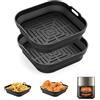 GRIFEMA 2 Pezzi Teglia per Friggitrice ad Aria in Silicone 5-8L, 20cm, Accessori per Friggitrici ad Aria Compatti con Cosori, Philips, Moulinex 5-8L Friggitrici - BPA Free, Lavabile in lavastoviglie