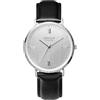 Orphelia Orologio analogico da uomo, alla moda, con cinturino in pelle, Nero/argento, Cinturino