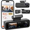 70mai Dash Cam Auto 4K 3 Canali T800E, Telecamera Tripla Anteriore e Posteriore 4K+1080P+1080P, HDR, Visione Notturna IR, Modalità Parcheggio, F1.55, GPS, Supercondensatore, 64 GB SD Inclusa