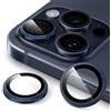 JETech Pellicola Fotocamera per iPhone 15 Pro 6,1 Pollici e iPhone 15 Pro Max 6,7 Pollici, 9H Vetro Temperato Cover Anello Individuale in Metallo, HD Chiaro, 1 Set (Titanio Blu)