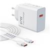 VUOHOEG 67W Caricatore Rapido USB C per Xiaomi 15 14 13T 12 Pro Ultra 12 Lite 12X Caricabatteria Turbo per Redmi Note 13 12 11Pro 11S 10 Mi 11 Ultra Poco F4/X4 5G/X4 GT/X5 X6 /F3 X3 M5S con cavo 6A USB C 1M
