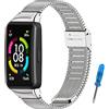 SenMore Cinturino Compatibile per Huawei Band 6 e Honor Band 6 in Acciaio Inossidabile, Ricambio Impermeabile per Orologi (No Host) (Argento)