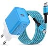 HitTid Caricatore USB C da 25 W con cavo di ricarica, alimentatore USB C, caricabatterie rapido tipo C, adattatore con cavo per Samsung Galaxy A17/A57/A16/A56/A26/A36/A55/A54/A35/S26/S25/S24/S23/S22/S21/S20