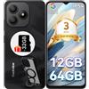 Blackview Wave 9C Smartphone Android 15 con Cover Girevole a 360°, Telefono Cellulare IP54 6.56'' HD+, 12GB+64GB Telefoni, Cellulari 5000mAh, 13+8MP, Dual 4G SIM, OTG, GPS, 3.5mm Jack