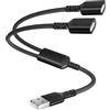 Itramax Cavo USB Splitter Y 0,3M,USB Maschio a Doppia Femmina,Adattatore Estensione per Caricamento,USBA Hub Multipoporto,Divisore per Dati e Ricarica per TV,PC,Laptop,MacBook,Tastiera,PS4,PS5,Mouse