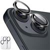 ESR Pellicola Fotocamera Compatibile con iPhone 15/15 Plus/14/14Plus, 9H Vetro Temperato Protezione Lente sottile antigraffi, Bordi in alluminio,2 Set, Trasparente