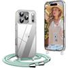 OLEPHY Trasparente Cover con Cordino per iPhone 17 Pro Max, Verde Matcha