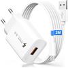 Bamkey Caricatore USB Quick Charge 3.0 18W per Xiaomi Redmi 12/Note 12/11/10/9/8,11T/Mi12/Mi11/Mi10/Mi9/Redmi Pro5G/Poco X3 Pro NFC, Caricabatterie USB Quick Charge 3.0 con Cavo USBC da 2M