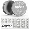 ViCep 100-Pack Batteria CR2450 Batterie CR 2450 a Bottone al litio 3V per portachiavi per auto, orologi, telecomando, rilevatore di movimento e altro