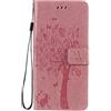 Fatcatparadise Cover per Samsung Galaxy A31, Custodia Samsung A31, Custodia Portafoglio a Libro in Pelle Flip Cover e TPU Silicone con Funzione Supporto Chiusura Magnetica per Galaxy A31 (Rosa)