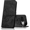 CXTcase Custodia a portafoglio per Google Pixel 10/10 Pro 6.3 2025, in pelle PU, con fessure per carte di credito e supporto per Google Pixel 10 Pro, colore: nero