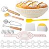 Set Di Cestini Per Lievitazione Pane In Silicone ø 22,9 Cm - Kit Con Raschietto, Spazzola E Spatola, Pieghevole Antiaderente