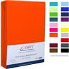 Camry Lenzuolo con angoli elasticizzati 140 x 200 cm - 160 x 200 cm, colore arancione e cotone jersey con angoli elasticizzati Oeko-Tex 100
